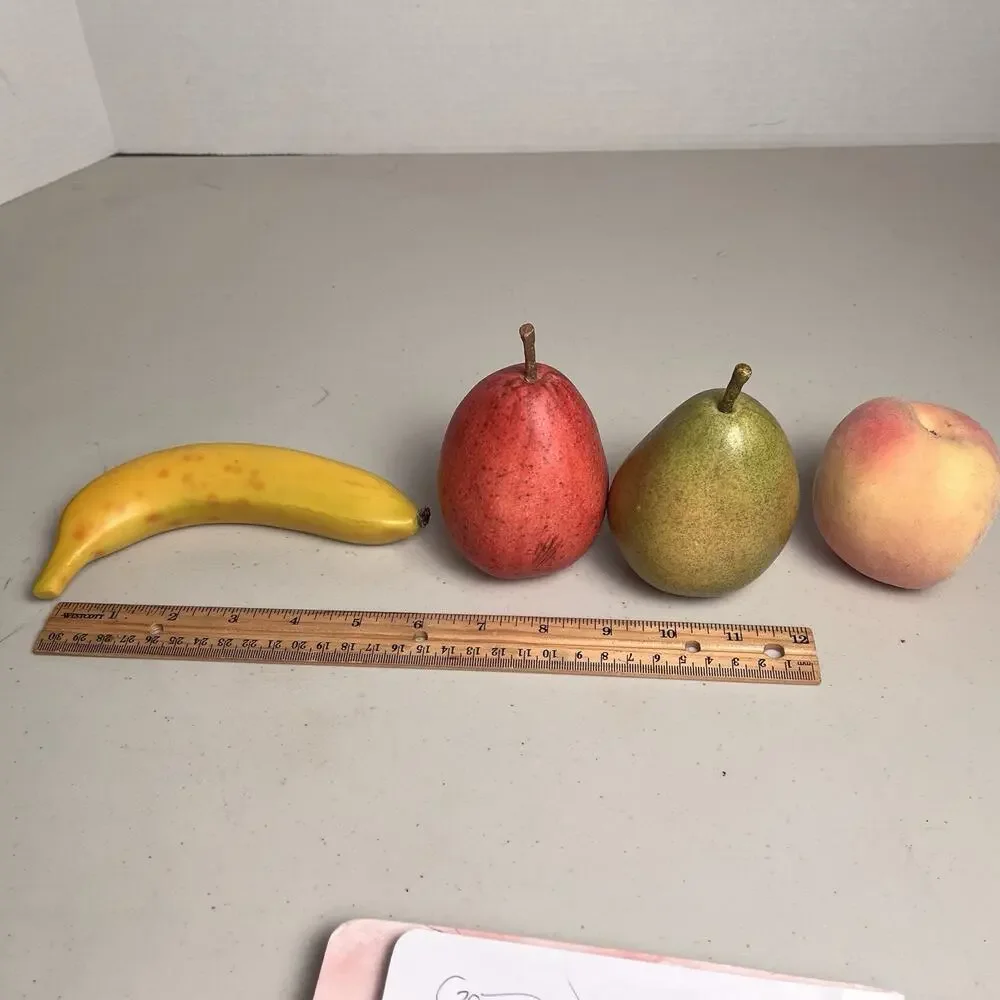 Vintage Faux Food Fruit Display Movie Prop Realistic Display BANANA PEAR PEACH